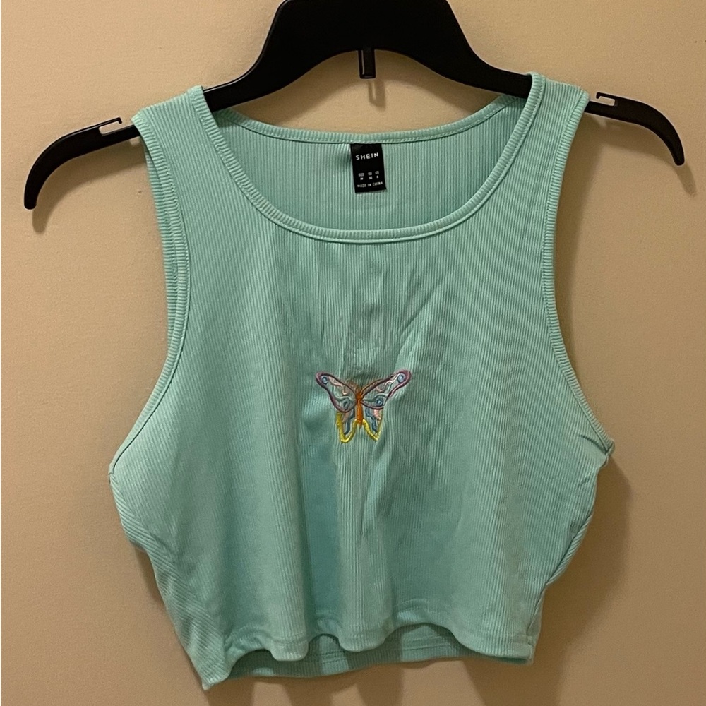 SHEIN Brand Butterfly Crop Top Size Medium